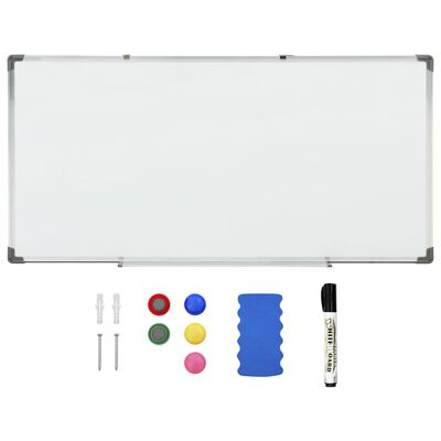 vidaXL magnetisk whiteboard 110x60 cm stål hvid