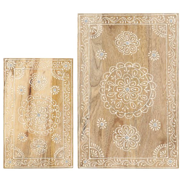 vidaXL håndmalet sofabordssæt 2 stk. massivt mangotræ