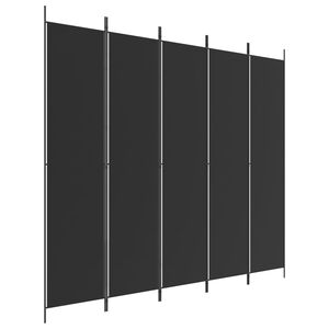 vidaXL 5-panels rumdeler 250x220 cm stof sort