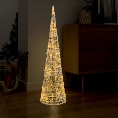 vidaXL dekorativ lyspyramide LED 120 cm akryl varm hvid