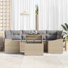 vidaXL Havesofa S&aelig;t med pude med opbevaring 7 pcs Beige polyrattan