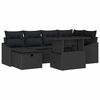 vidaXL Havesofa S&aelig;t 7 stk. Sort polyrattan