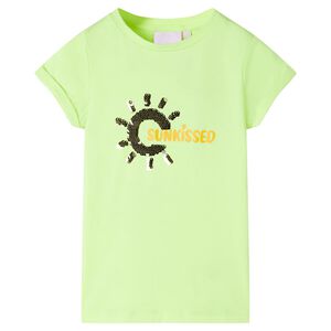 vidaXL T-shirt til b&oslash;rn str. 116 neongul