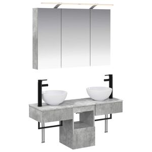 vidaXL Badev&aelig;relsesskabs&aelig;t 4 pcs Betongr&aring; 100 x 14,5 x 70 cm