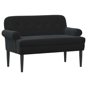 vidaXL L&aelig;nestol med knap tufting Sort 120 x 66 x 78 cm Fl&oslash;jl