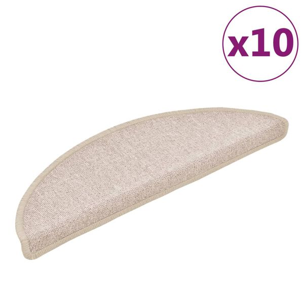 vidaXL trappem&aring;tter 10 stk. 56x17x3 cm taupe halvrund