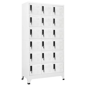 vidaXL skab 90x40x180 cm st&aring;l hvid