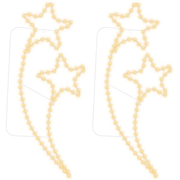 vidaXL stjerneformede lysk&aelig;der 2 stk. 125,5x53x4,5 cm varmt hvidt lys