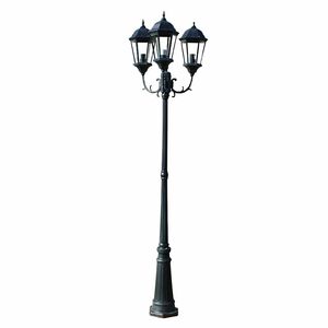 vidaXL lygtep&aelig;l med 3 arme 230 cm aluminium m&oslash;rkegr&oslash;n/sort