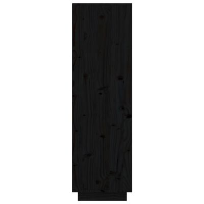 vidaXL højskab 74x35x117 cm massivt fyrretræ sort