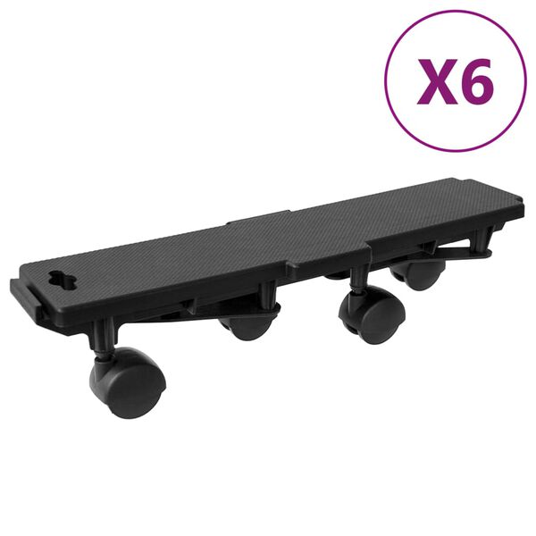 vidaXL m&oslash;belhunde 6 stk. med 4 hjul 170 kg polypropylen sort