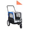 vidaXL 2-i-1 cykeltrailer og jogger til k&aelig;ledyr gr&aring; og bl&aring;