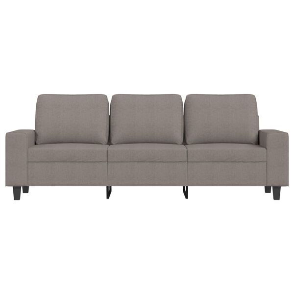 vidaXL 3-personers sofa med fodskammel 180 cm stof Gr&aring;brun