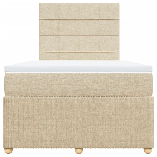 vidaXL kontinentalseng med madras 120x190 cm stof cremefarvet