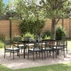 vidaXL Have Spisebordss&aelig;t 9 pcs Sort polyrattan