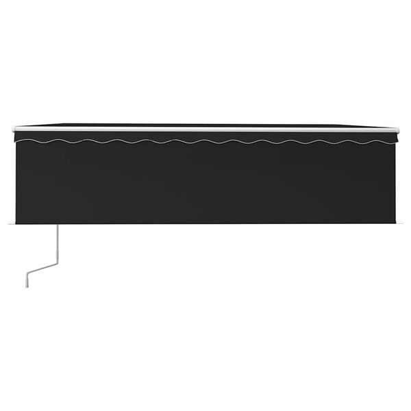 vidaXL markise m. rullegardin+LED+vindsensor 5x3 m automatisk antracit