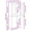 vidaXL Highboard Artisan Egetr&aelig; 69,5 x 34 x 180 cm Konstrueret tr&aelig;