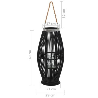 vidaXL hængende lanterneholder bambus 60 cm sort