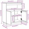 vidaXL Sideboard Voks brun 70 x 34 x 80 cm Massiv fyrretræ