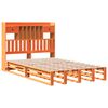 vidaXL seng med reol uden madras 135x190cm massivt fyrretr&aelig; gyldenbrun