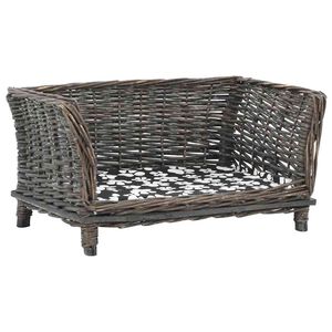 vidaXL hundekurv med hynde 50x33x30 cm naturlig pil gr&aring;