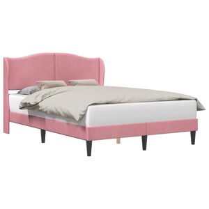 vidaXL Sengestel med hovedg&aelig;rde Lyser&oslash;d 140 x 190 cm Fl&oslash;jl