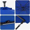 vidaXL Parasol Azurblå 294 x 294 x 248 cm Polyester og Aluminium