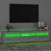 vidaXL tv-bord med LED-lys 180x35x40 cm grå sonoma-eg