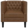 vidaXL Chesterfield-sofastol kunstlæder brun