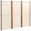 vidaXL 3-panels rumdeler 210x180 cm cremefarvet