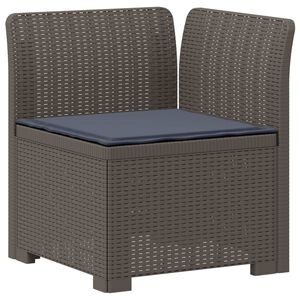 vidaXL 1-personers Havem&oslash;belsofa med Pude Rattan Look PP Lysegr&aring;