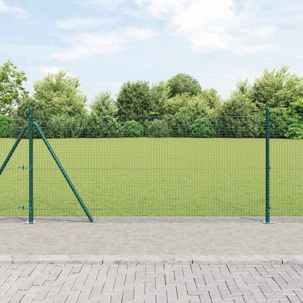 vidaXL Hegnsp&aelig;l Gr&oslash;n 25 x 1 m (25 x 25 mm net) St&aring;l