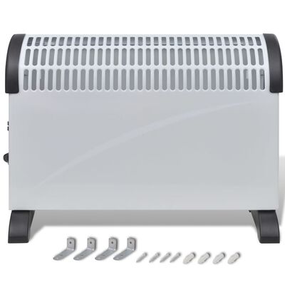 Hvidt elektrisk varmeapparat med 3 varmeindstillinger 2000 W