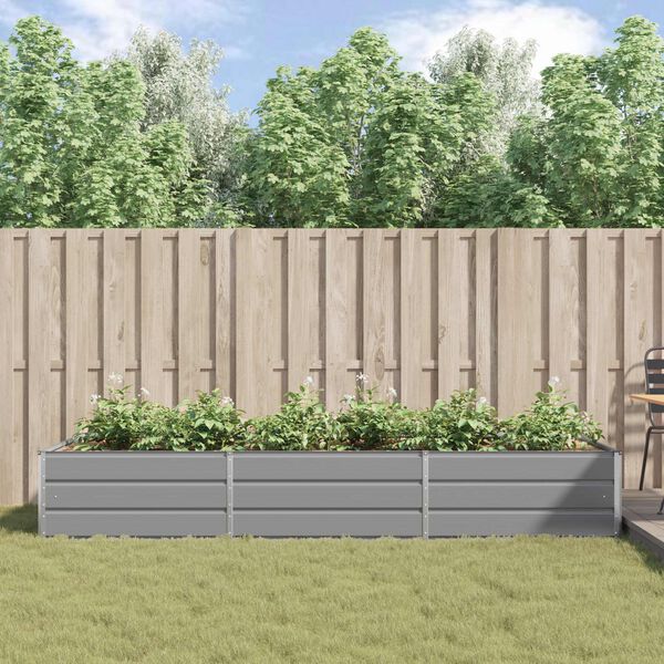 vidaXL Plantekasse Lysegr&aring; 195 x 100 x 45 cm Galvaniseret st&aring;l
