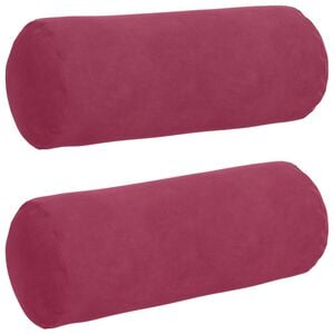 vidaXL Bolsterpuder 2 pcs Vinr&oslash;d &Oslash; 15 x 40 cm Velourstof