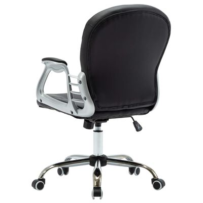 vidaXL kontorstol med hjul kunstlæder sort