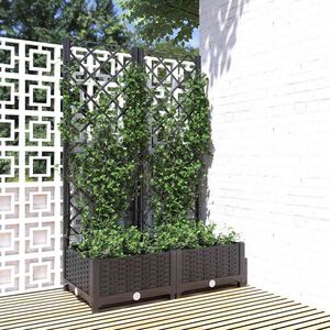 vidaXL haveplantekasse med espalier sort 80x40x121,5 cm PP