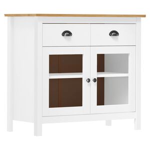 vidaXL sk&aelig;nk Hill 90x40x80 cm massivt fyrretr&aelig; hvid