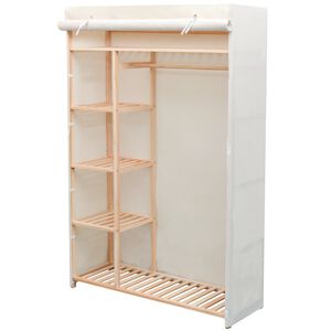 vidaXL garderobe stof og fyrretr&aelig; 110 x 40 x 170 cm