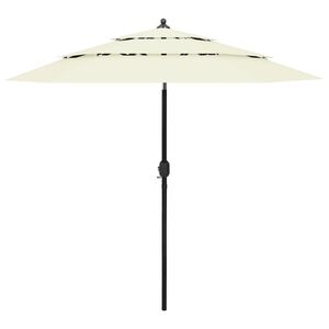 vidaXL parasol 2,5 m aluminiumsstang 3 niveauer sandfarvet