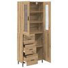 vidaXL Highboard med skuffe 2 pcs Artisan Egetr&aelig; Konstrueret tr&aelig;