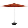 vidaXL Haveparasol med base Rektangul&aelig;r 3 x 3 m Polyester Terrakotta