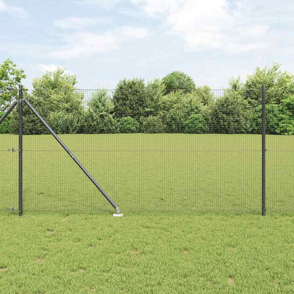 vidaXL Hegnsp&aelig;l Gr&aring; 50 x 1,4 m (19 x 19 mm net) St&aring;l og PVC