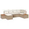 vidaXL Havesofa S&aelig;t 7 stk. 6-Antal s&aelig;der Beige og creme Polyrattan
