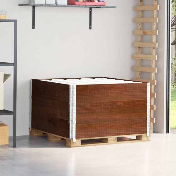 vidaXL pallerammer 3 stk. 100x100 cm massivt fyrretr&aelig; brun