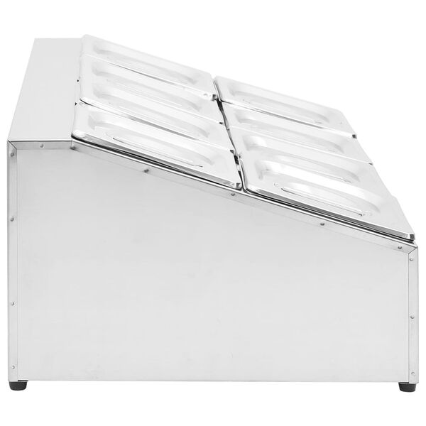 vidaXL gastronorm beholder med 8 GN 1/6 beholdere rustfrit st&aring;l