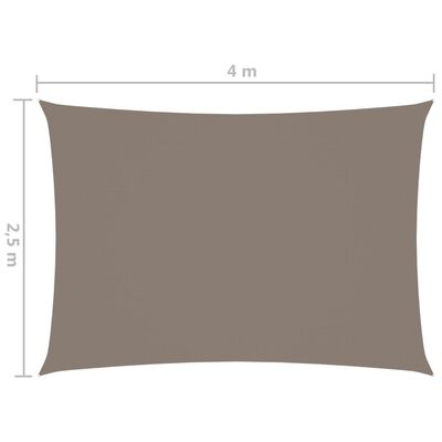 vidaXL solsejl 2,5x4 m rektangulær oxfordstof gråbrun