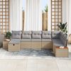 vidaXL Havesofa S&aelig;t med pude 8 pcs Beige Poly rattan