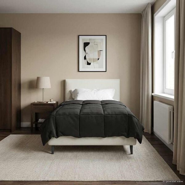 vidaXL Sommer dyne Quilting Antracit 135 x 200 cm Mikrofiber