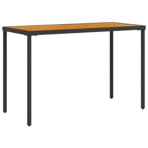 vidaXL havebord med top i akacietr&aelig; 115x54x74 cm polyrattan sort